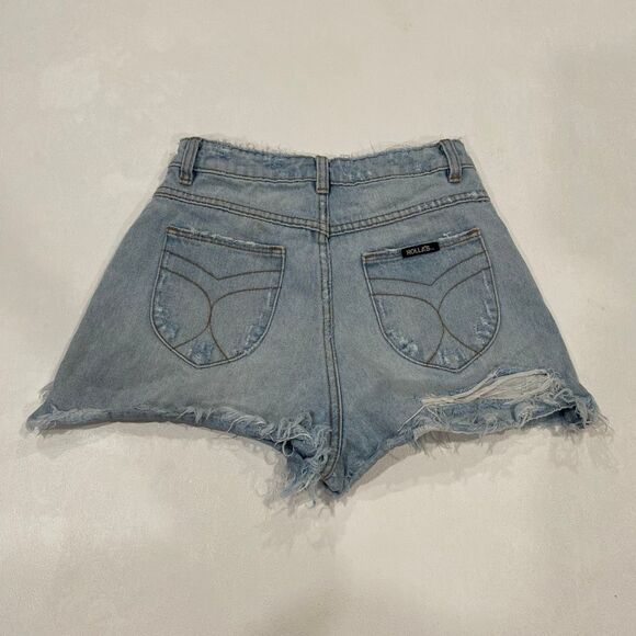 Rolla’s Dusters High Rise Relaxed Denim Shorts Women’s Size 25 Distressed Cutoff - Picture 2 of 8